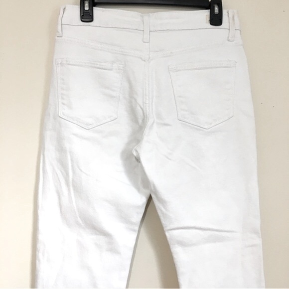 L.T.J. Letter To Juliet High Rise White Romeo Distressed Straight Raw Hem Jeans - Picture 5 of 16